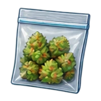 A sealed plastic bag of cannabis
