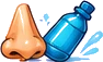 A neti pot and a bottle of water